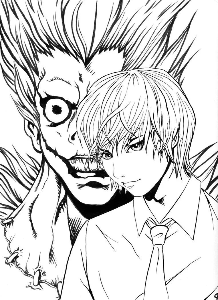 Çocuklar İçin Death Note Boyama Sayfaları 