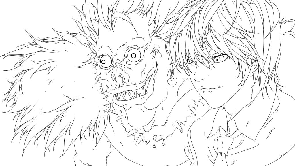 Çocuklar İçin Death Note Boyama Sayfaları 
