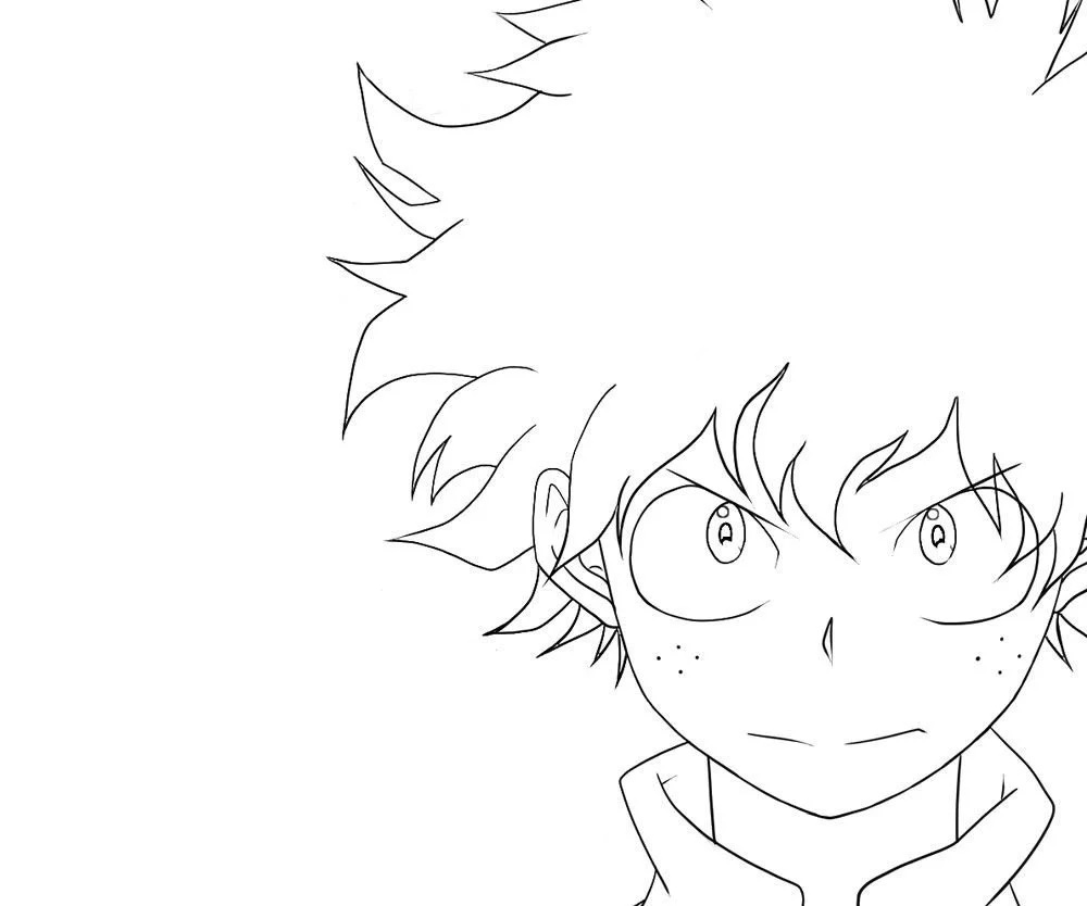 Çocuklar İçin Deku İzuku Midoriya Boyama Sayfaları 