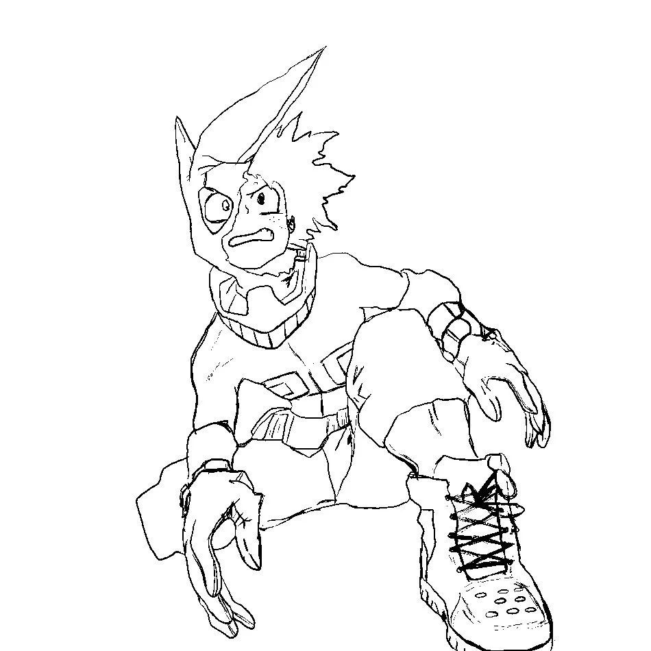 Çocuklar İçin Deku İzuku Midoriya Boyama Sayfaları 