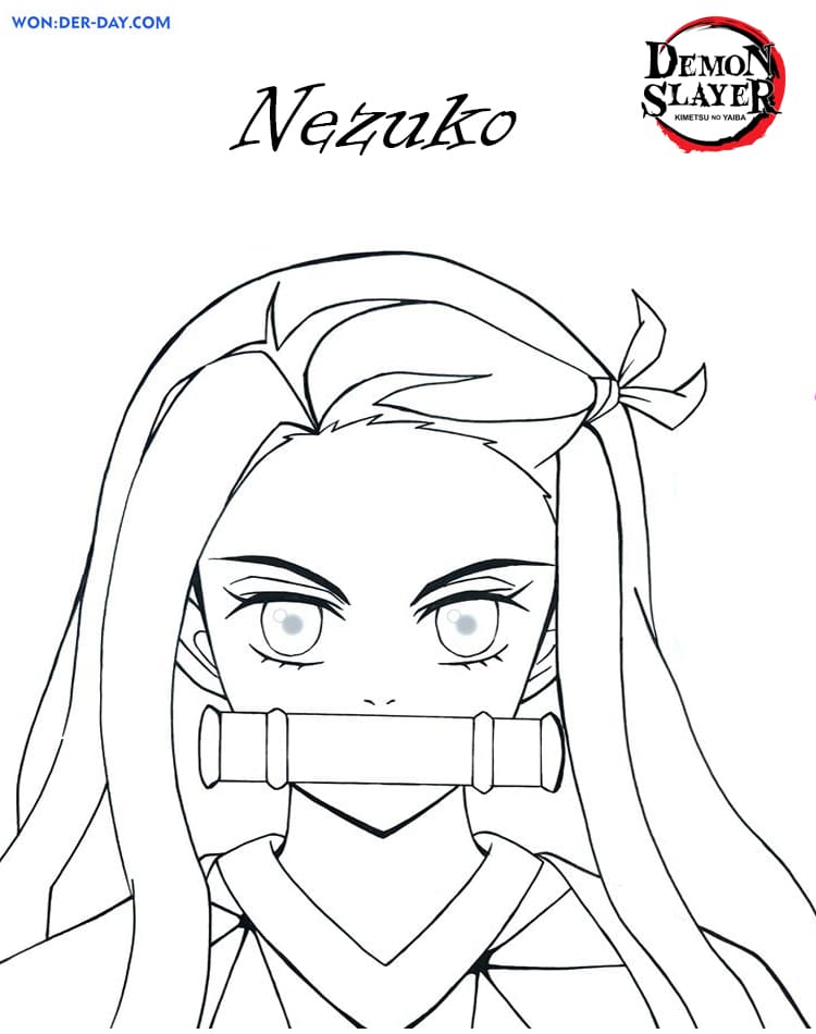Çocuklar İçin Demon Slayer Boyama Sayfaları 