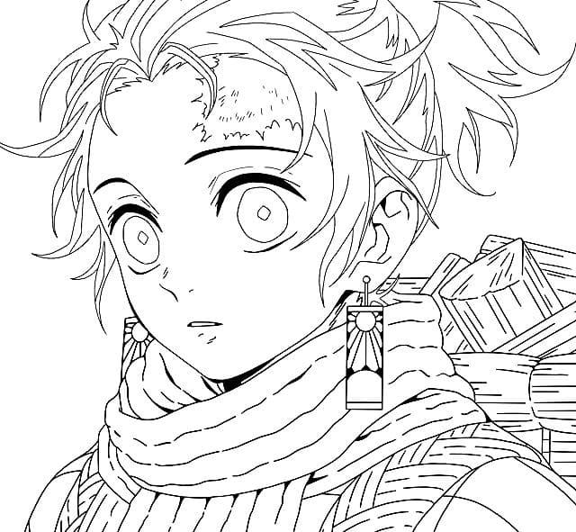 Çocuklar İçin Demon Slayer Boyama Sayfaları 