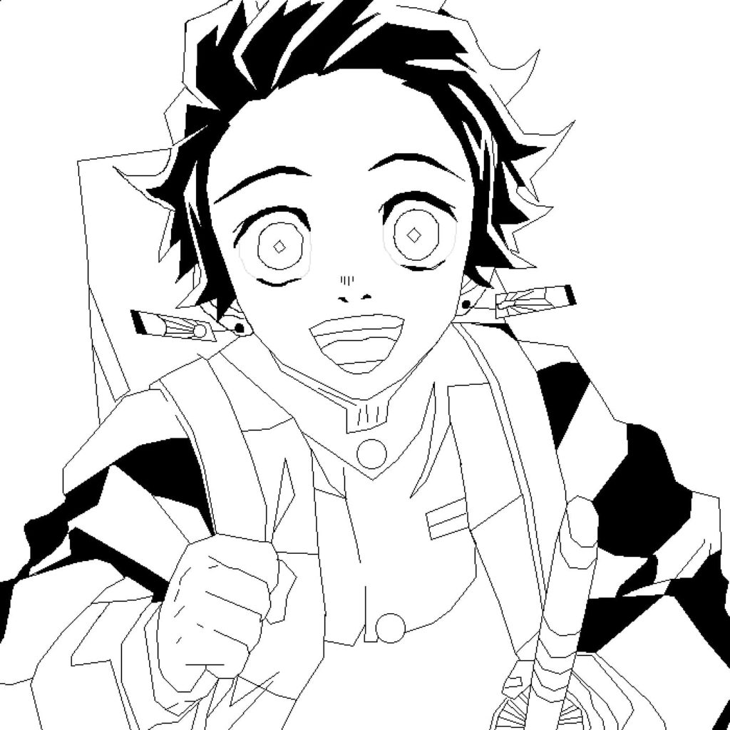Çocuklar İçin Demon Slayer Boyama Sayfaları 