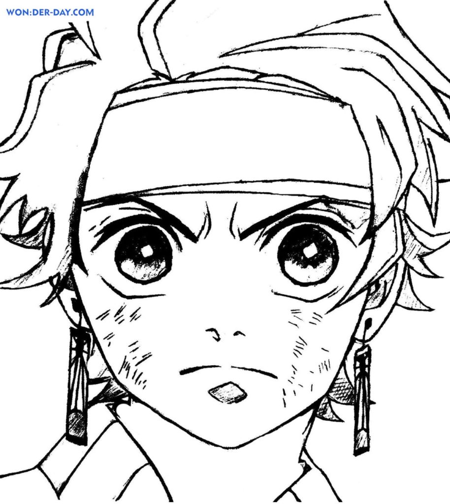 Çocuklar İçin Demon Slayer Boyama Sayfaları 