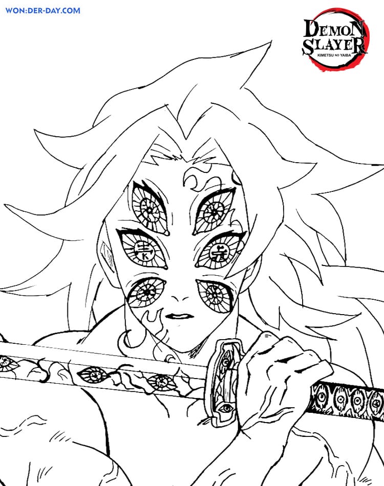 Çocuklar İçin Demon Slayer Boyama Sayfaları 