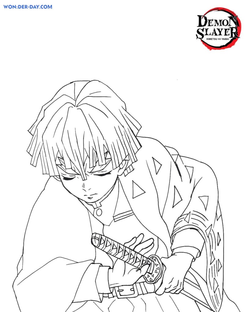 Çocuklar İçin Demon Slayer Boyama Sayfaları 