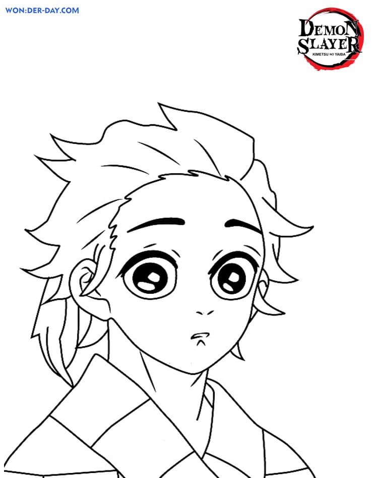 Çocuklar İçin Demon Slayer Boyama Sayfaları 