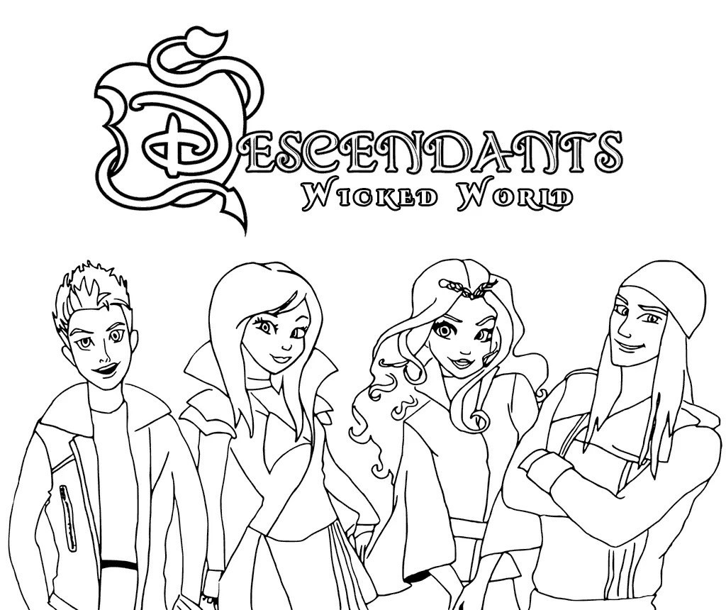 Çocuklar İçin Descendants Boyama Sayfaları 