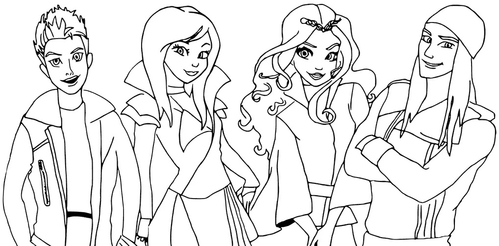 Çocuklar İçin Descendants Boyama Sayfaları 