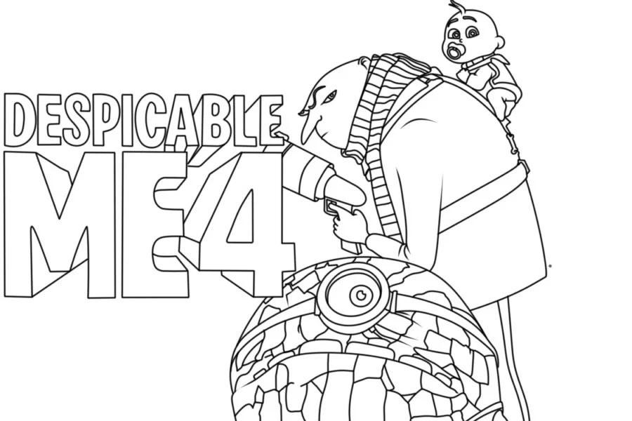 Çocuklar İçin Despicable Me-4 Boyama Sayfaları 