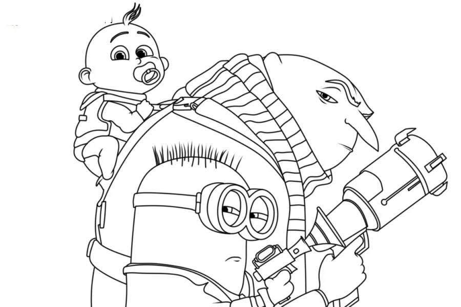 Çocuklar İçin Despicable Me-4 Boyama Sayfaları 