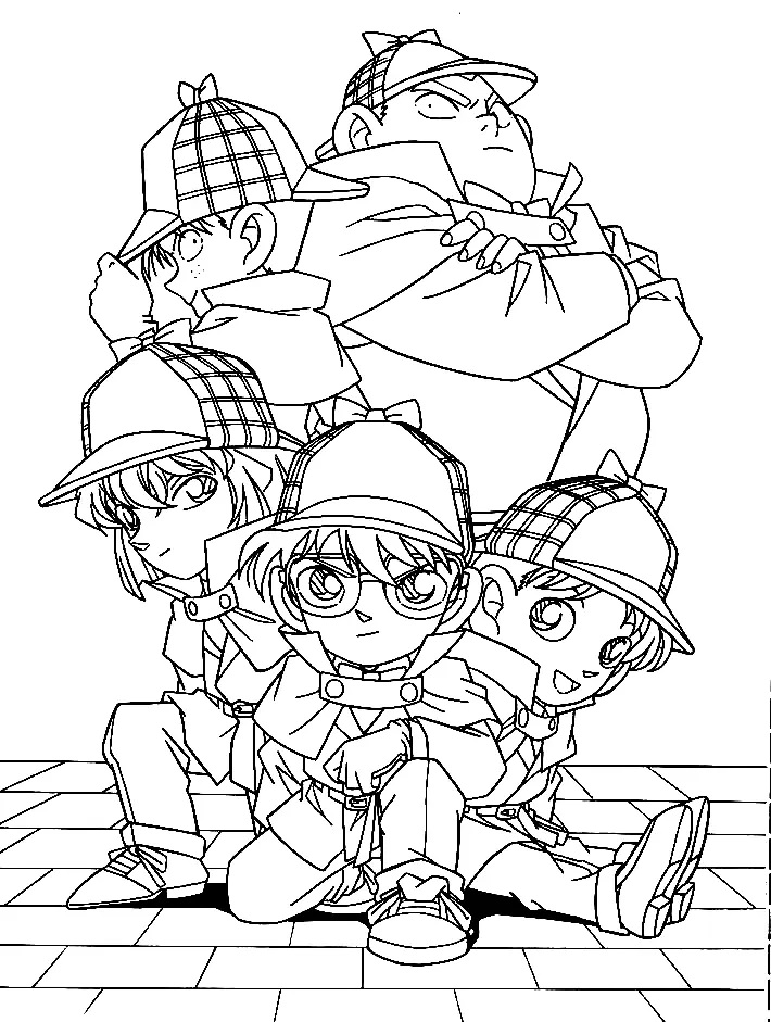 Çocuklar İçin Detective Conan Boyama Sayfaları 