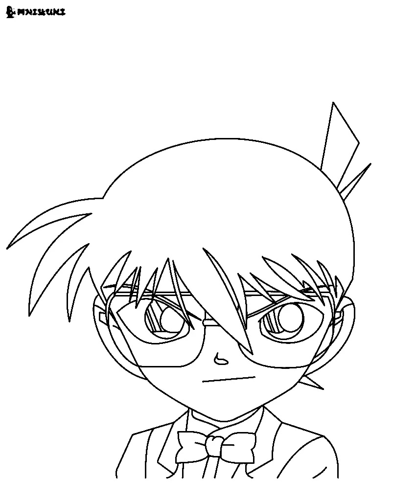 Çocuklar İçin Detective Conan Boyama Sayfaları 