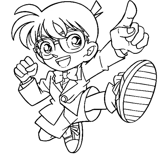 Çocuklar İçin Detective Conan Boyama Sayfaları 