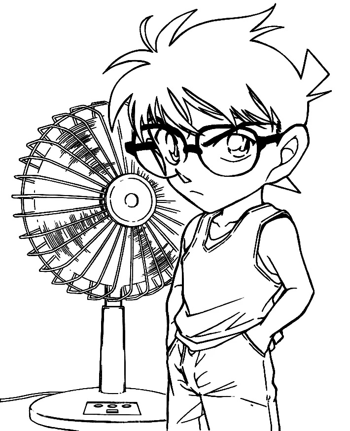 Çocuklar İçin Detective Conan Boyama Sayfaları 