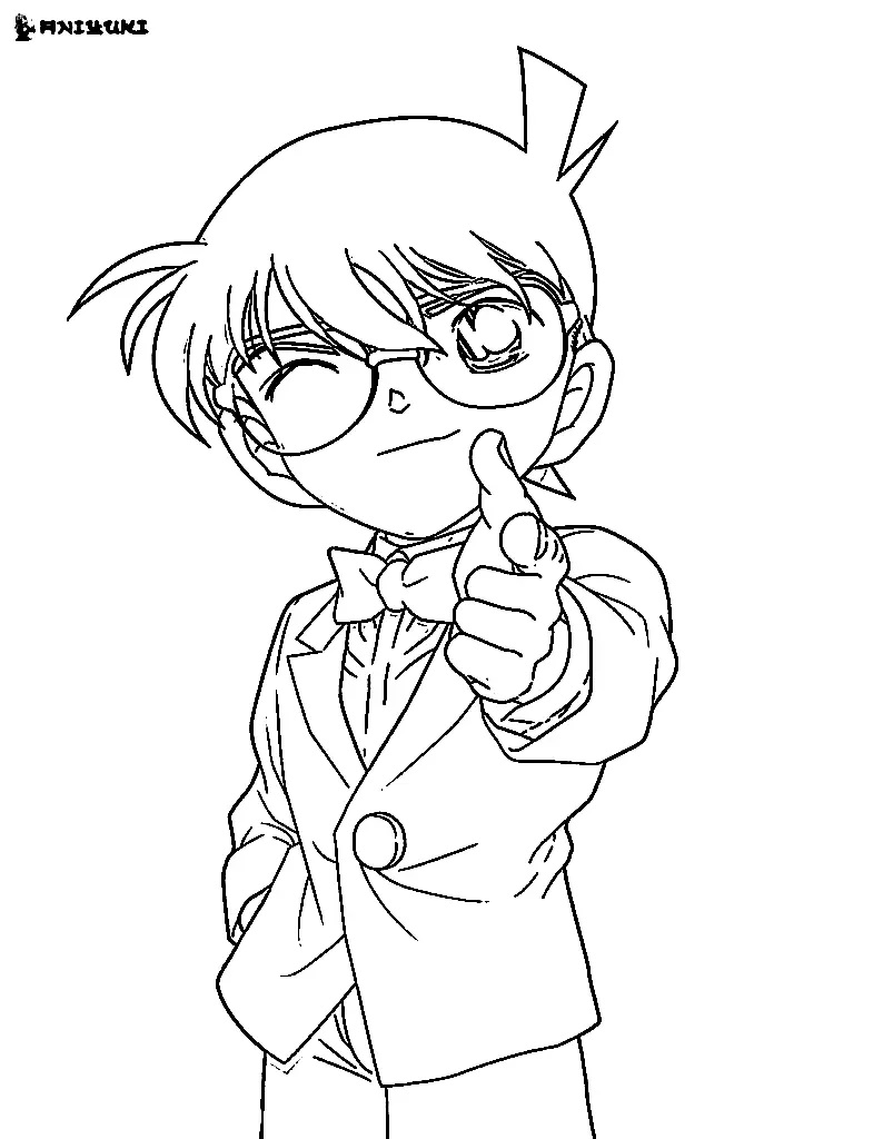 Çocuklar İçin Detective Conan Boyama Sayfaları 