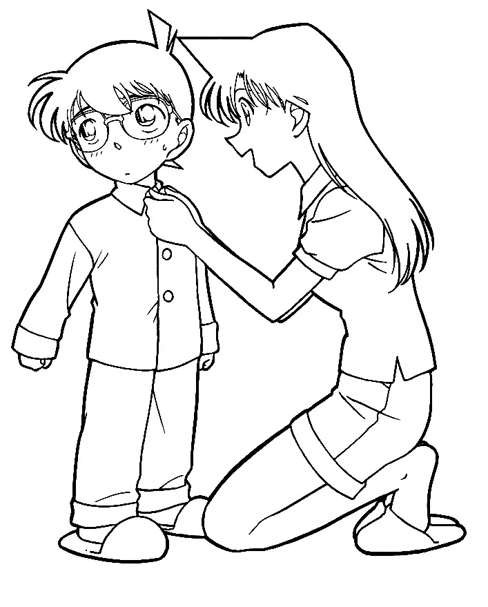 Çocuklar İçin Detective Conan Boyama Sayfaları 