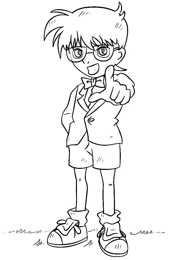 Çocuklar İçin Detective Conan Boyama Sayfaları 