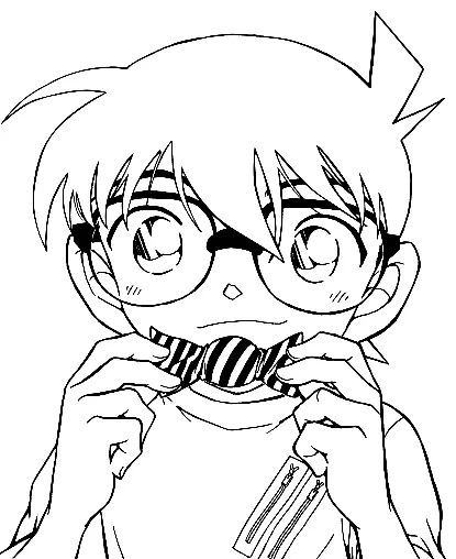 Çocuklar İçin Detective Conan Boyama Sayfaları 