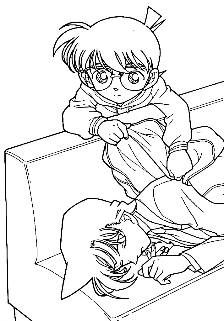 Çocuklar İçin Detective Conan Boyama Sayfaları 