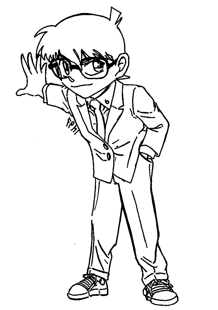 Çocuklar İçin Detective Conan Boyama Sayfaları 