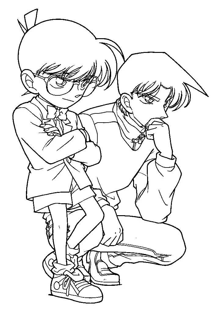 Çocuklar İçin Detective Conan Boyama Sayfaları 