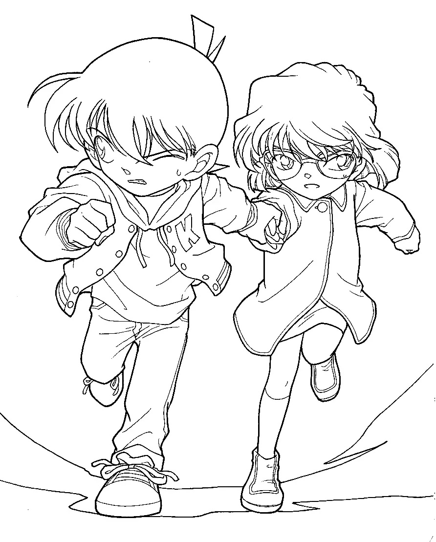 Çocuklar İçin Detective Conan Boyama Sayfaları 