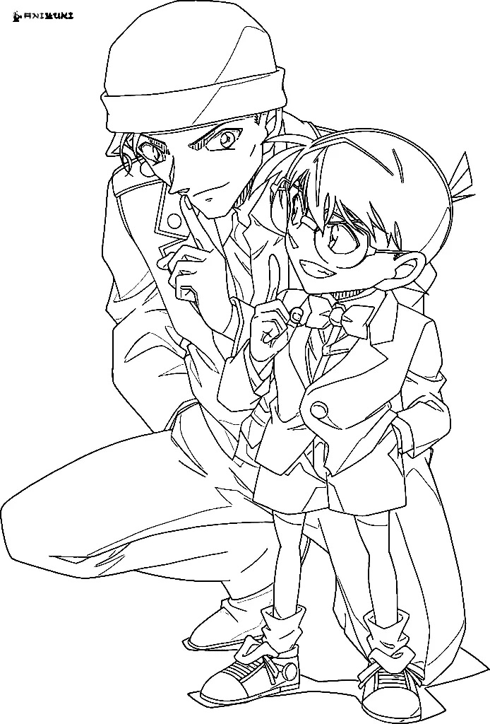 Çocuklar İçin Detective Conan Boyama Sayfaları 