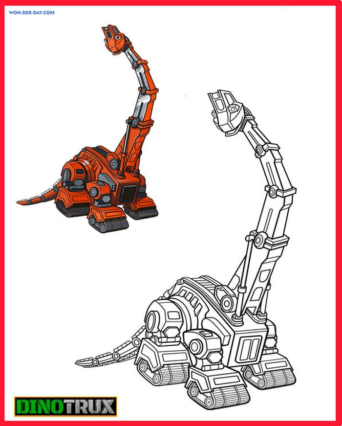 Çocuklar İçin Dinotrux Boyama Sayfaları 