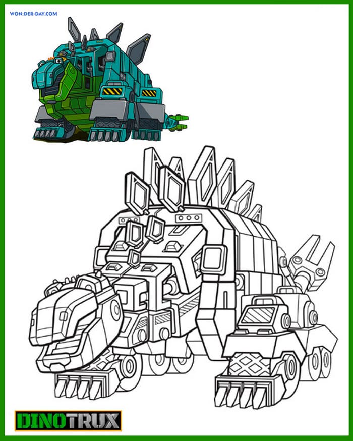 Çocuklar İçin Dinotrux Boyama Sayfaları 
