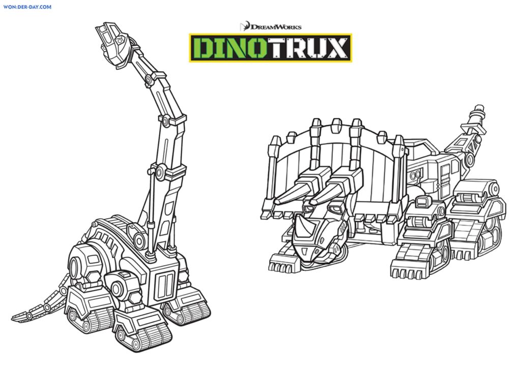 Çocuklar İçin Dinotrux Boyama Sayfaları 
