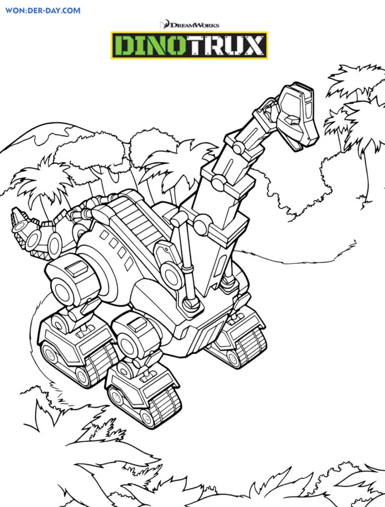 Çocuklar İçin Dinotrux Boyama Sayfaları 