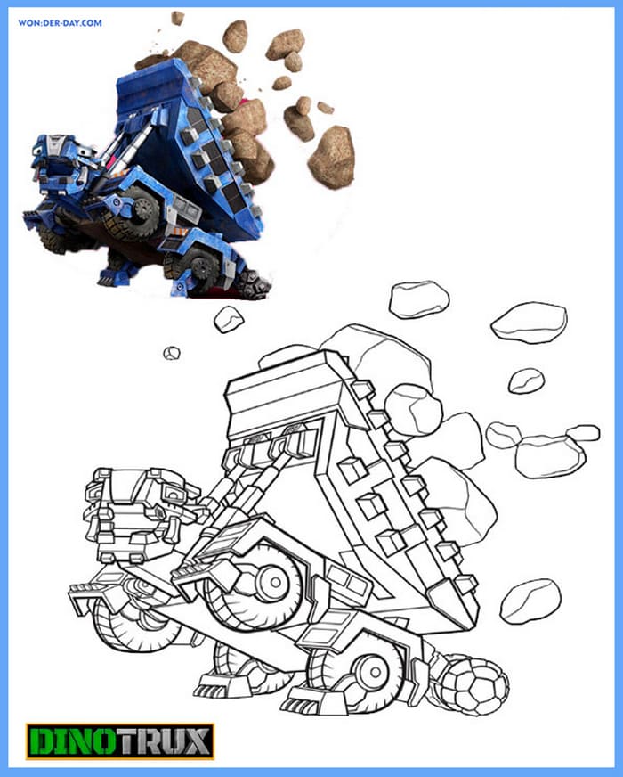Çocuklar İçin Dinotrux Boyama Sayfaları 