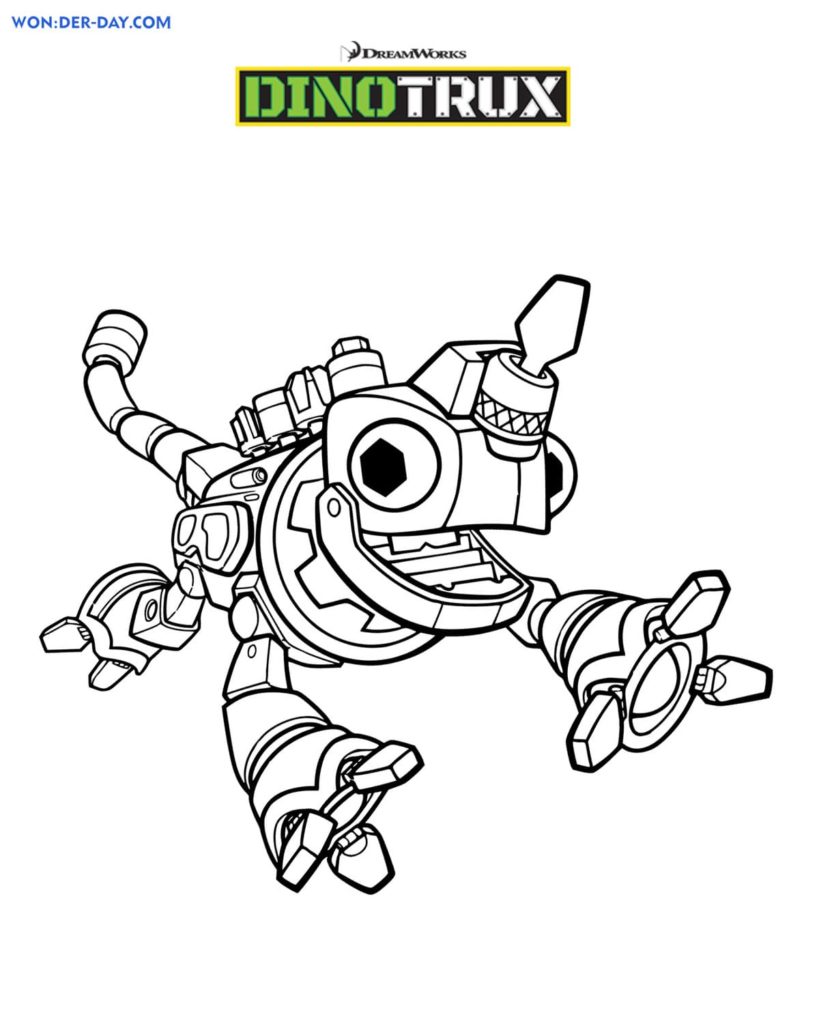 Çocuklar İçin Dinotrux Boyama Sayfaları 