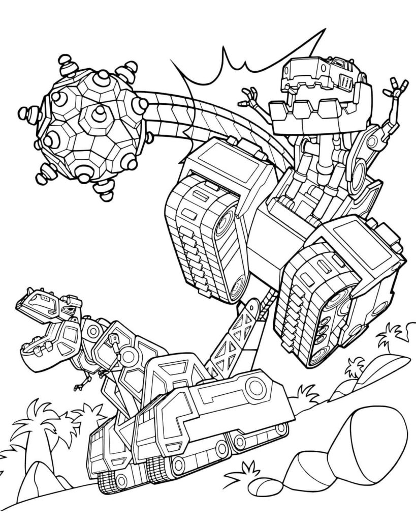 Çocuklar İçin Dinotrux Boyama Sayfaları 