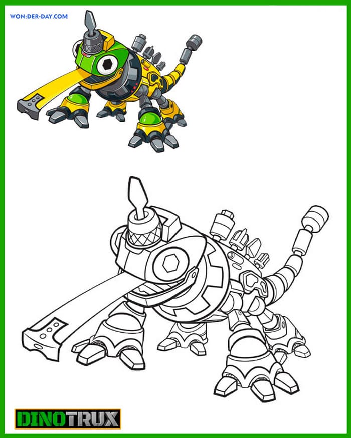 Çocuklar İçin Dinotrux Boyama Sayfaları 