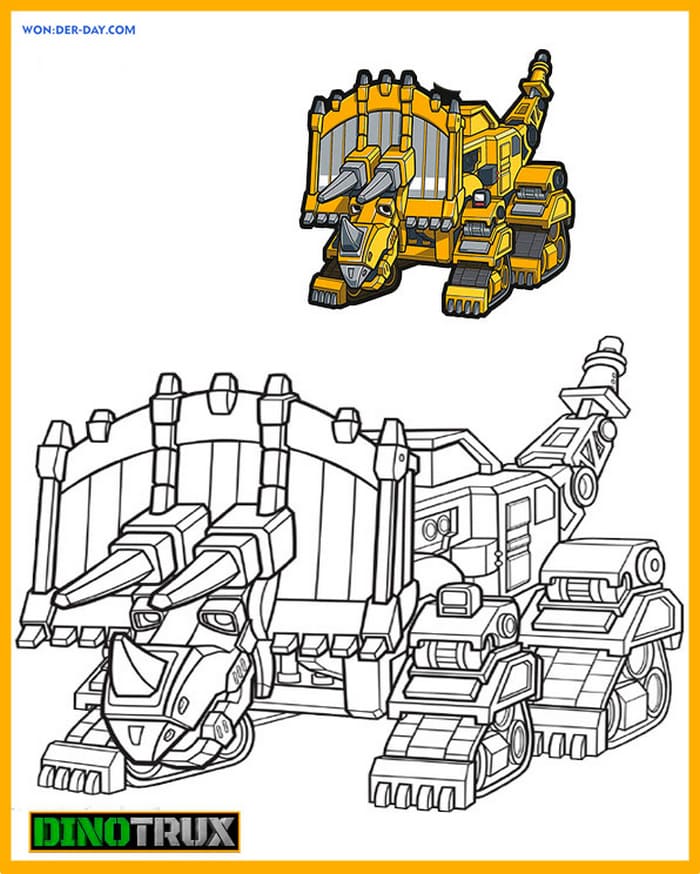 Çocuklar İçin Dinotrux Boyama Sayfaları 