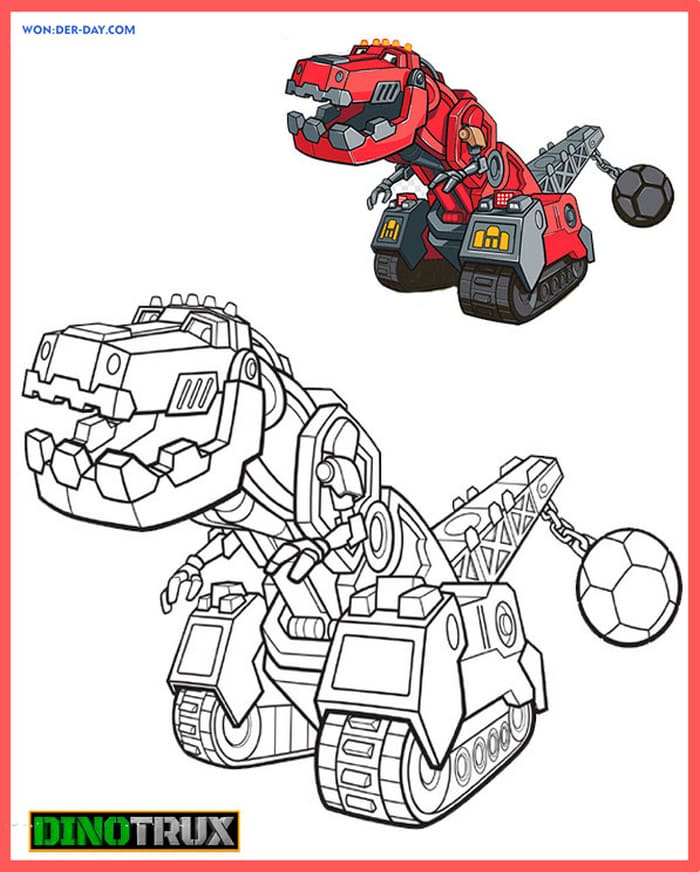 Çocuklar İçin Dinotrux Boyama Sayfaları 