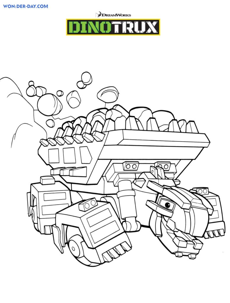 Çocuklar İçin Dinotrux Boyama Sayfaları 