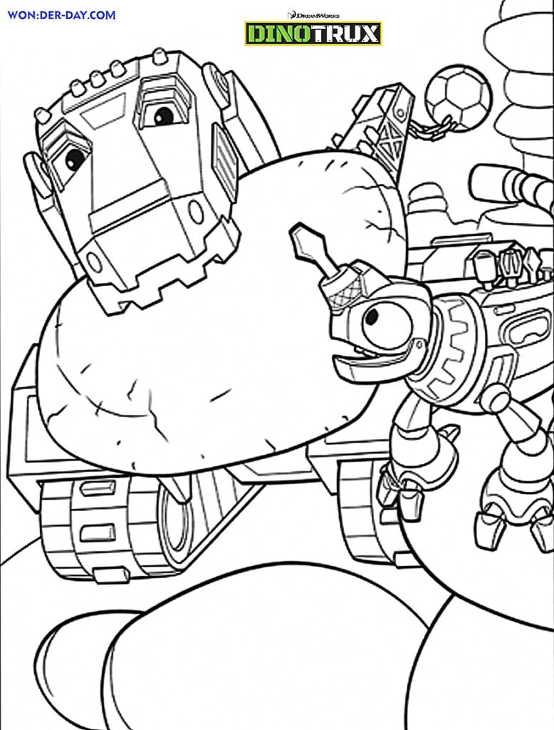 Çocuklar İçin Dinotrux Boyama Sayfaları 