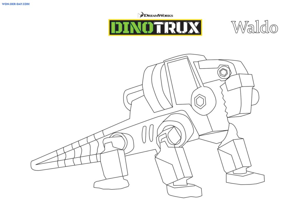 Çocuklar İçin Dinotrux Boyama Sayfaları 