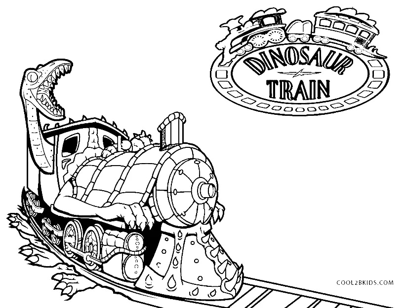Çocuklar İçin Dinozor Treni Boyama Sayfaları 