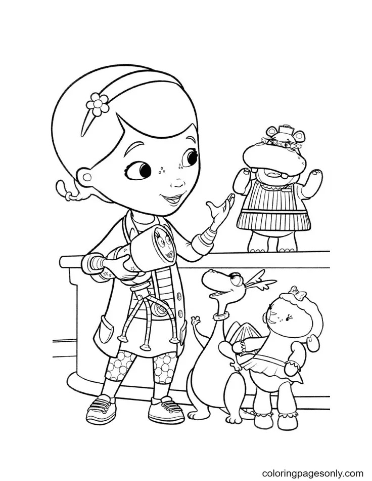 Çocuklar İçin Doktor Mcstuffins Boyama Sayfaları 