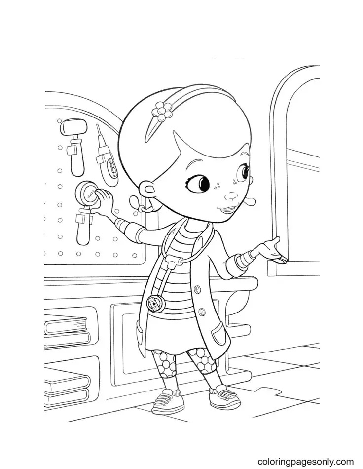 Çocuklar İçin Doktor Mcstuffins Boyama Sayfaları 