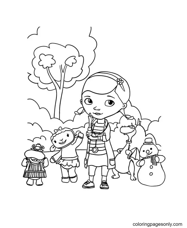 Çocuklar İçin Doktor Mcstuffins Boyama Sayfaları 