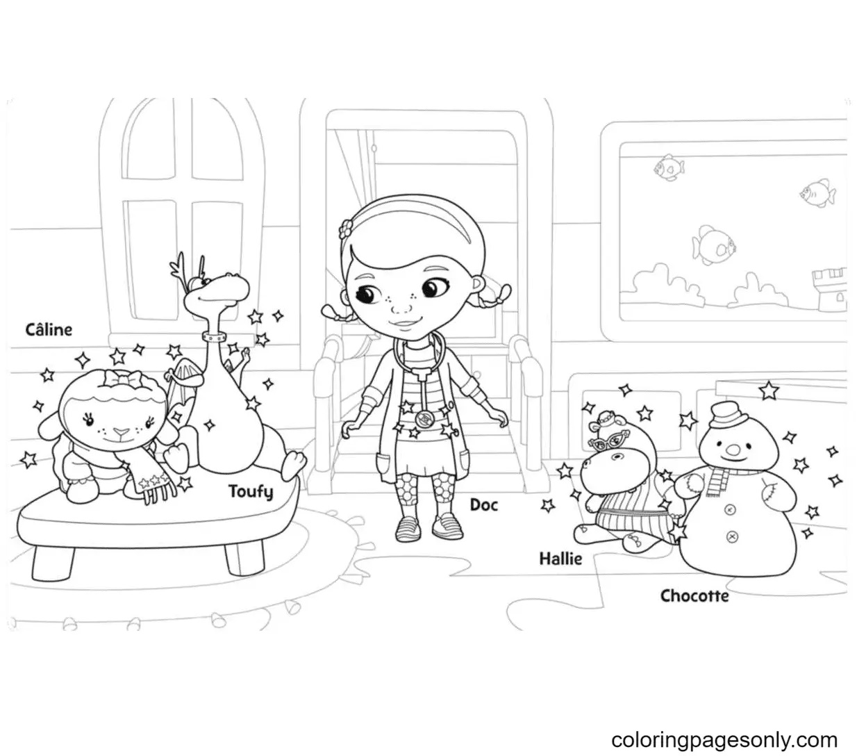 Çocuklar İçin Doktor Mcstuffins Boyama Sayfaları 
