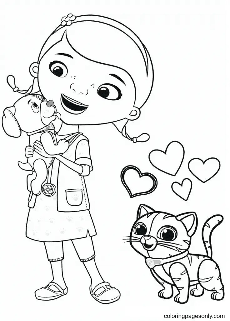 Çocuklar İçin Doktor Mcstuffins Boyama Sayfaları 