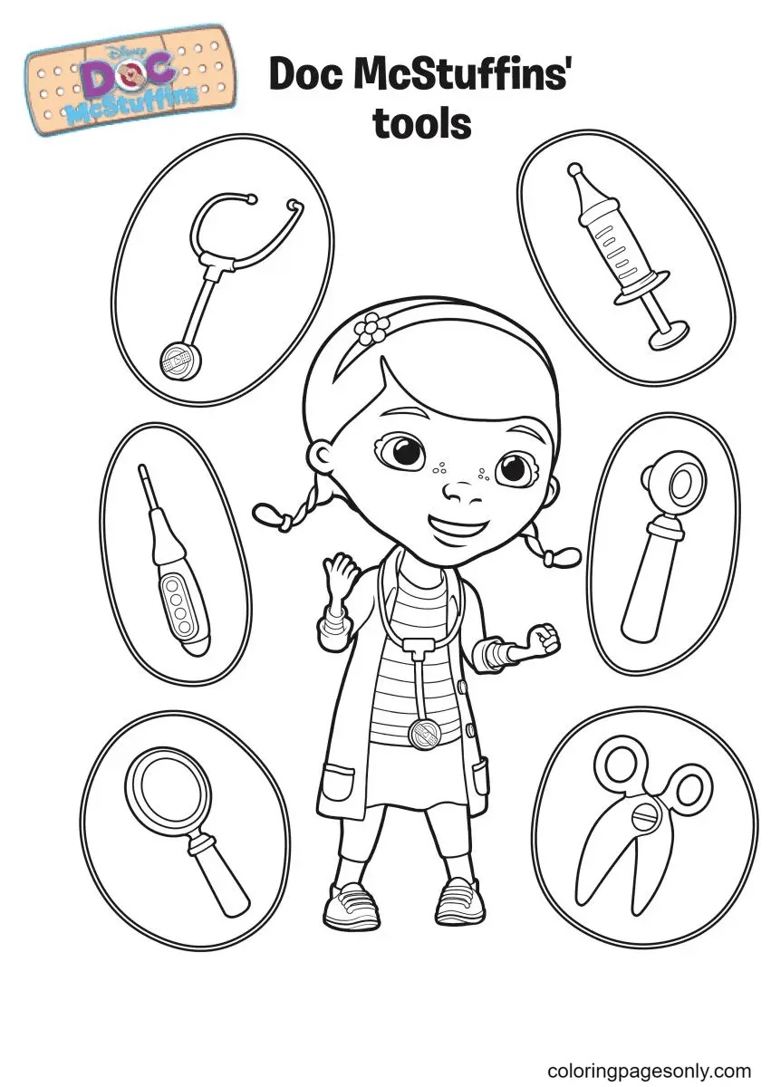 Çocuklar İçin Doktor Mcstuffins Boyama Sayfaları 
