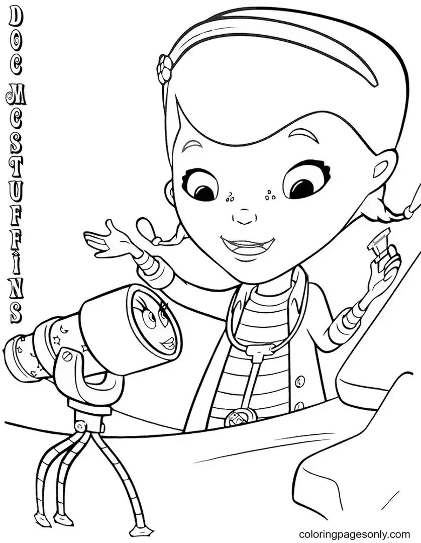 Çocuklar İçin Doktor Mcstuffins Boyama Sayfaları 