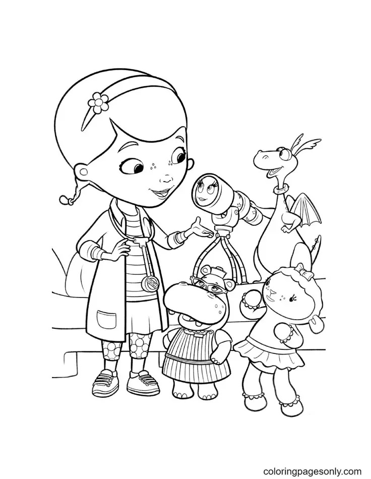 Çocuklar İçin Doktor Mcstuffins Boyama Sayfaları 